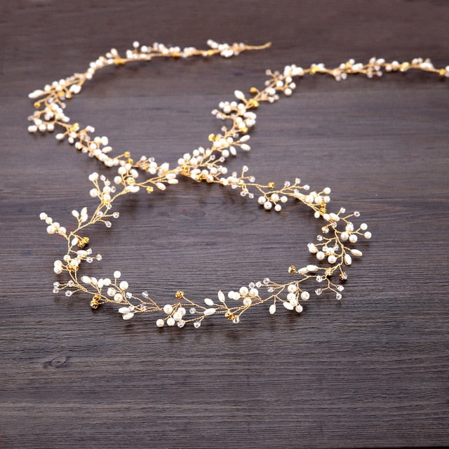 Golden Crystal Hair Vine