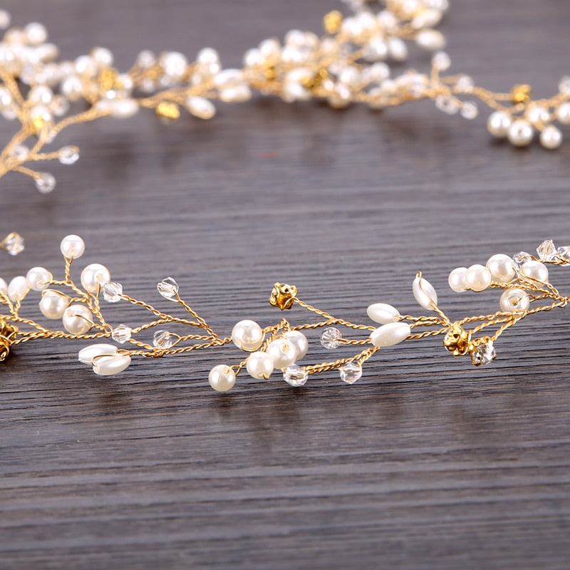 Golden Crystal Hair Vine