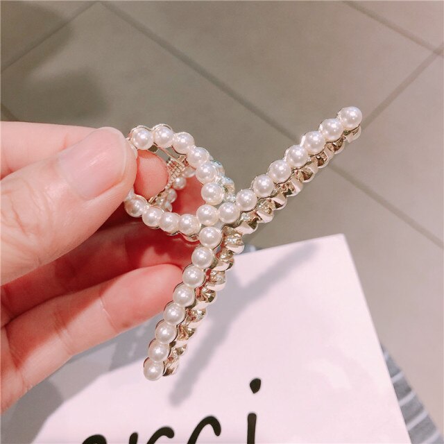 Diamond and Pearl Hair Clips