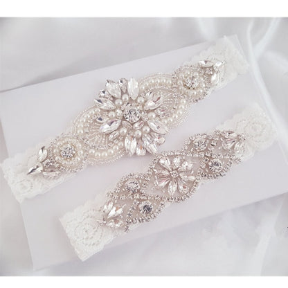 Lace Beaded Garter Set