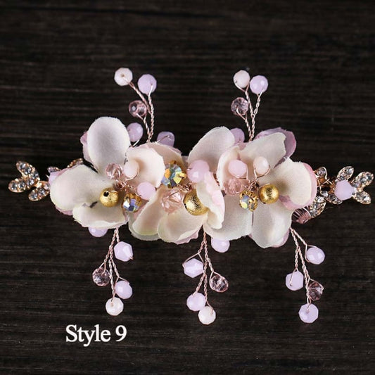 Rose Gold Lace Flower Hair Clip